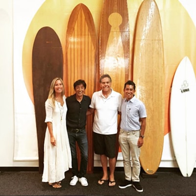 Meeting with Paul and Summer Strauch for the archiving project October 2015. Surfing Heritage Museum at  San Clemente, CA.